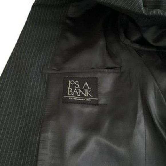 JoS A BANK Mens Charcoal Pinstripe Blazer Suit Jacket 2 Button Classic Fit - Picture 7 of 12